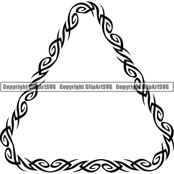 Viking Celtic Tribal Frame Border Design Element Triangle ClipArt SVG