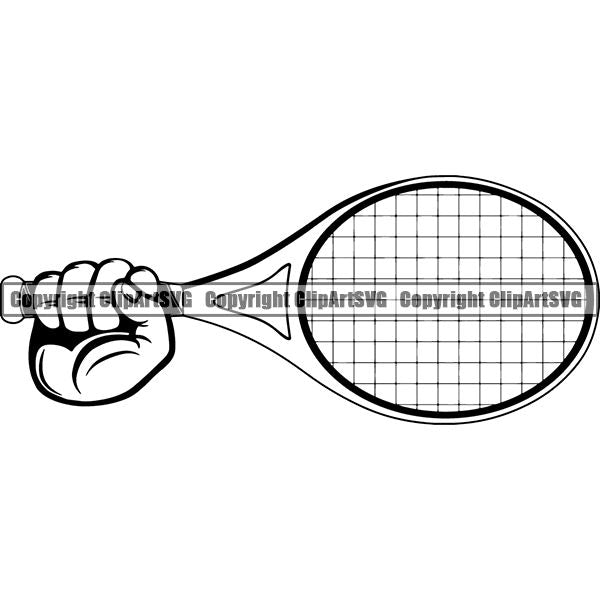 Sports Game Tennis Racket ClipArt SVG