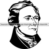 Money Cash Dead President Alexander Hamilton Dollar Bill Currency White Background Design Element Business Finance Cash Payment Currency Dollar Investment Banking Bank Wealth Stack Concept Rich Advertising Art Logo Clipart SVG