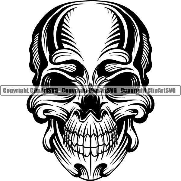 Skull Skeleton Tattoo Tat ClipArt SVG