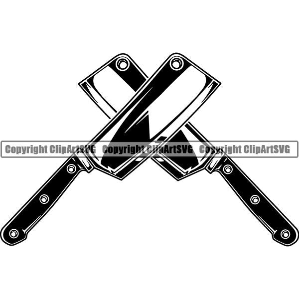 Cooking BBQ Bar-B-Que Barbque Chef Cook Butcher Logo ClipArt SVG