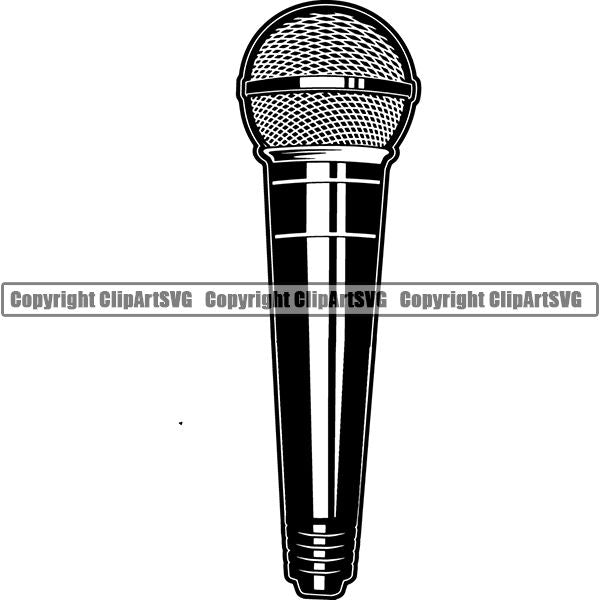 Microphone Mic Audio Music Record Broadcast Podcast Webinar Equipment ClipArt SVG