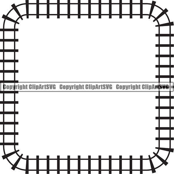 Locomotive Train Track Design Element  Black Square.jpg