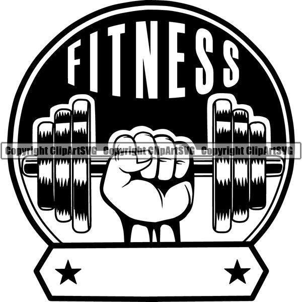 Gym Sports Bodybuilding Fitness Muscle Logo ClipArt SVG