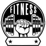 Gym Sports Bodybuilding Fitness Muscle Logo ClipArt SVG