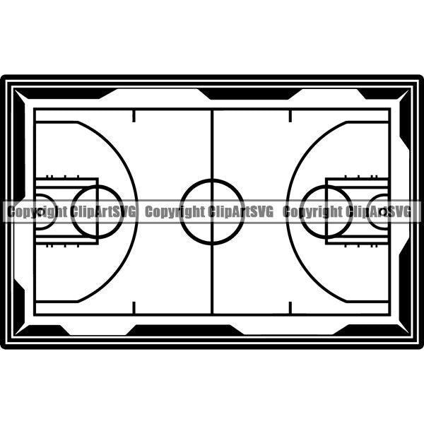 Sports Game Basketball Court ClipArt SVG
