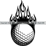 Sports Game Golf Fire ClipArt SVG