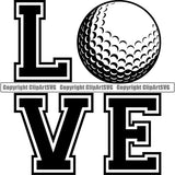 Sports Game Golf Love ClipArt SVG