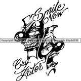 Skull Skeleton Joker Tattoo Tat ClipArt SVG