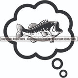 Sports Game Hunting Fishing Hunt Fish Callout ClipArt SVG