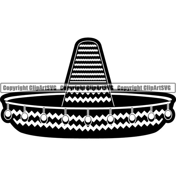 Occupation Cowboy Mexican Sombrero ClipArt SVG
