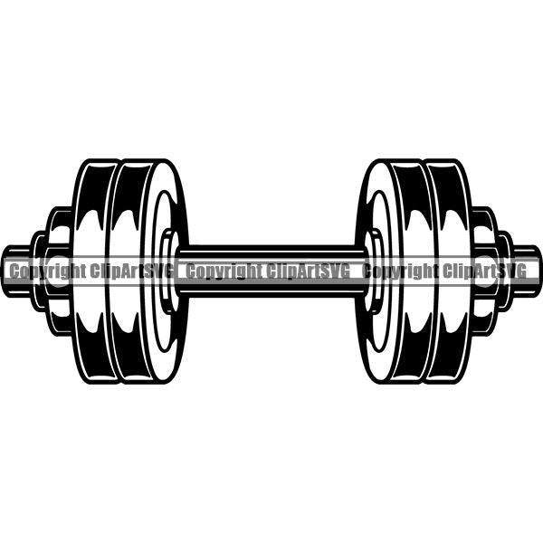 Gym Sports Bodybuilding Fitness Muscle Dumbbell ClipArt SVG
