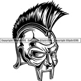 Spartan Warrior Gladiator Mask Helmet ClipArt SVG