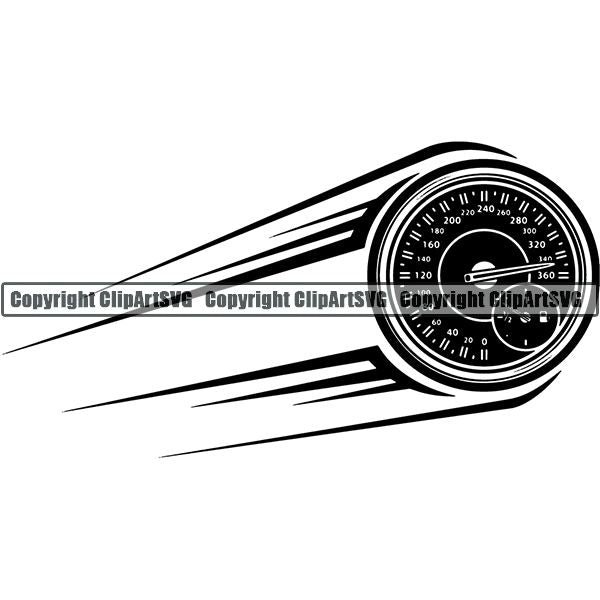 Sports Car Racing Guage Motion ClipArt SVG
