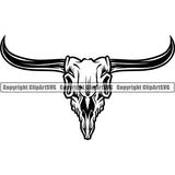 Occupation Cowboy Bull Skull ClipArt SVG
