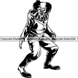 Evil Scary Clown ClipArt SVG