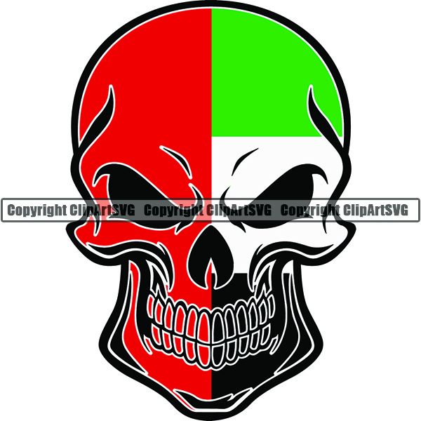 Country Flag Skull United Arab Emirates ClipArt SVG