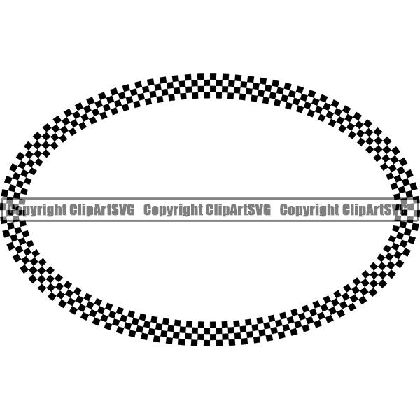 Sports Car Motorcycle Run Running Bike Race Racing Racer Race Design Element Frame Border Checkerboard Checkered Checker Straight Oval ClipArt SVG
