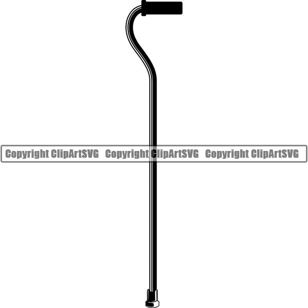 Medical Doctor Nurse Hospital Crutch Cane ClipArt SVG