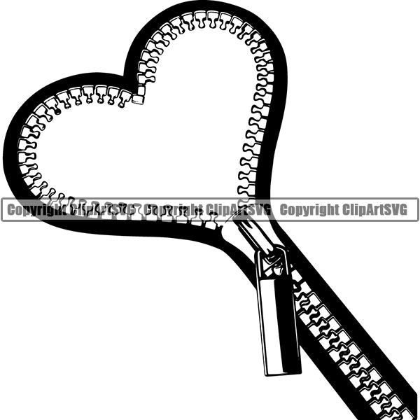 Fashion Beauty Arts Crafts Clothes Designer Zipper Heart 6tg7 ClipArt SVG