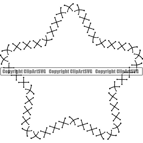 Fashion Beauty Arts Crafts Clothes Designer Stitching Star ClipArt SVG