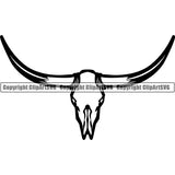 Occupation Cowboy Bull Skull ClipArt SVG