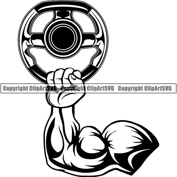 Sports Car Racing Steering Wheel ClipArt SVG