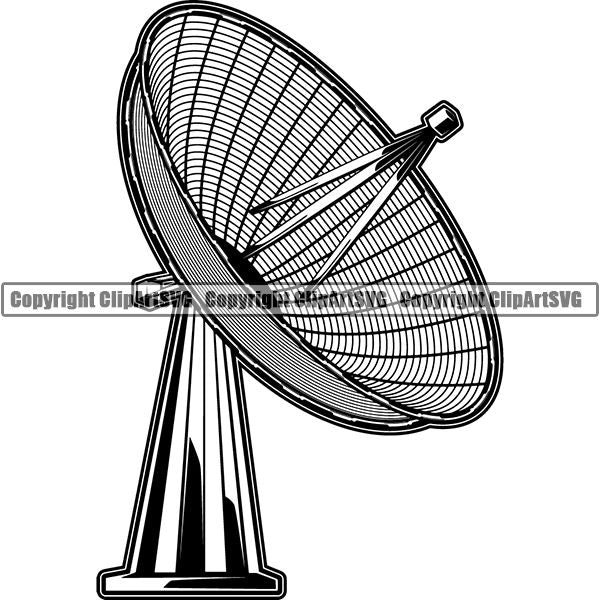 Astronaut Outer Space Shuttle Sci-Fi Science Fiction Satellite Dish ClipArt SVG