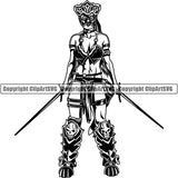 Viking Warrior Barbarian Woman Female Warrior ClipArt SVG