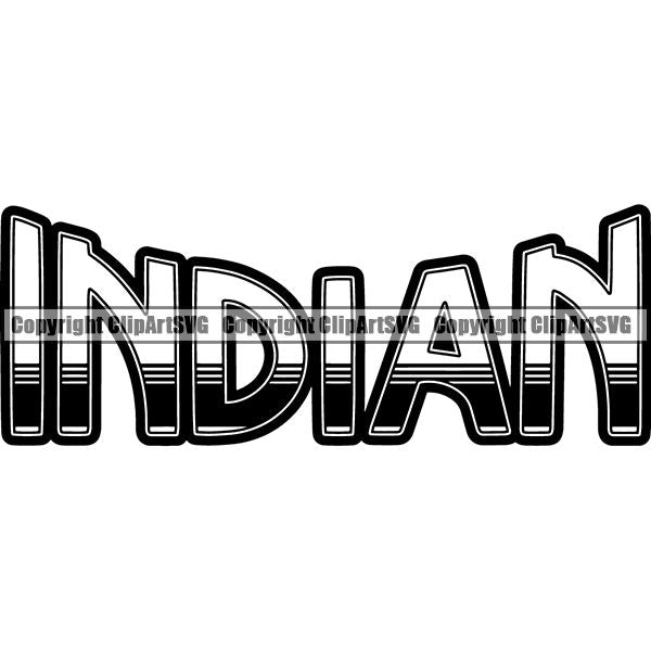 Native American Indian Text ClipArt SVG