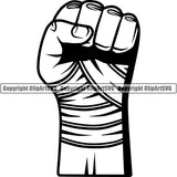 Sports Boxing Boxer MMA Fighter Taped Fist ClipArt SVG