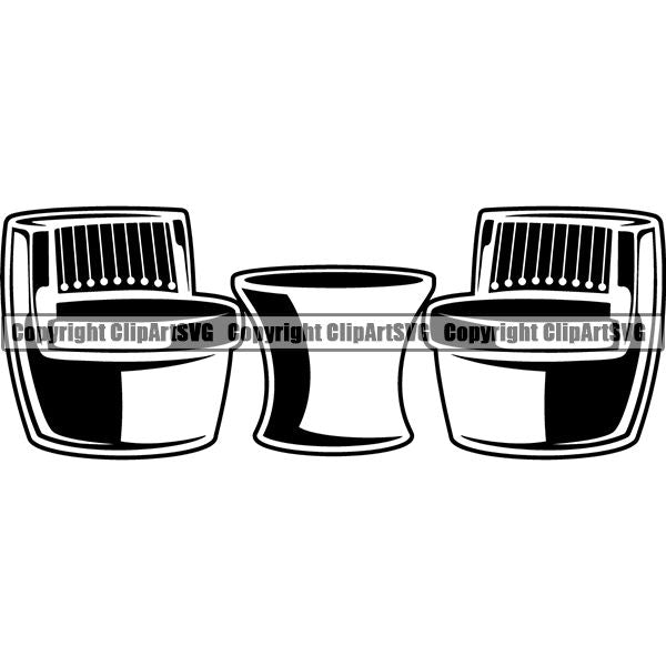 House Furiture Table Chairs ClipArt SVG