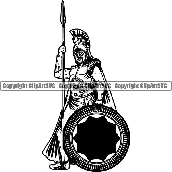 Spartan Warrior Gladiator Mask ClipArt SVG