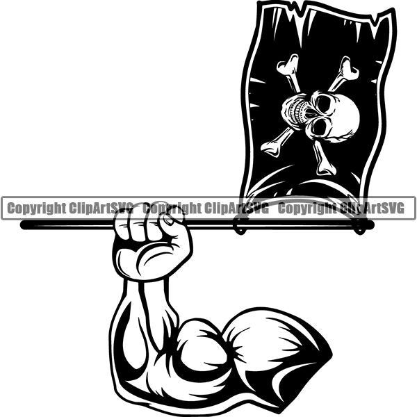 Pirate Sea Gangster Criminal Warrior Flag ClipArt SVG