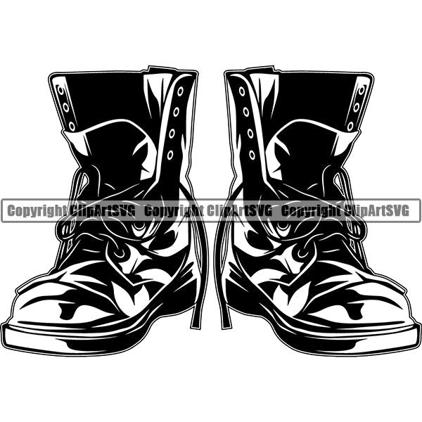 Military Weapon Soldier Boots ClipArt SVG