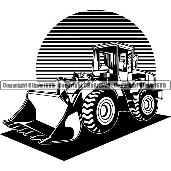 Construction Building Repair Service Wheel Loader ClipArt SVG