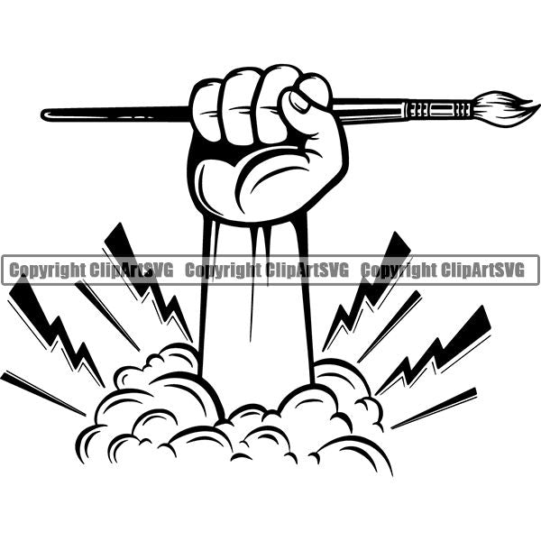 Painting Painter Artist Art Paintbrush Canvas Logo ClipArt SVG