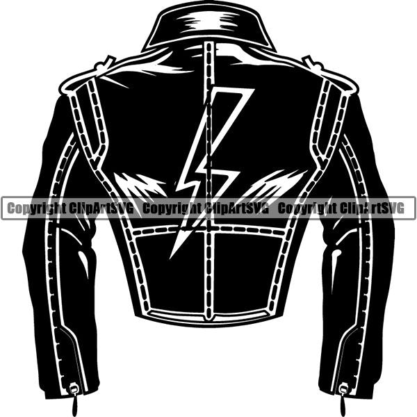 Motorcycle Bike Chopper Jacket ClipArt SVG