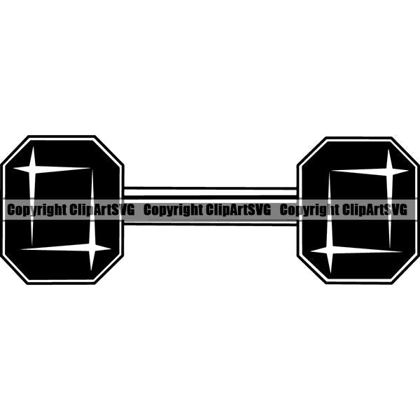 Gym Sports Bodybuilding Fitness Muscle Dumbell ClipArt SVG