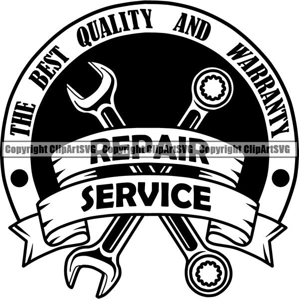 Mechanic Repair Shop Garage Logo ClipArt SVG