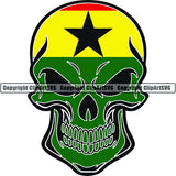 Country Flag Skull Ghana ClipArt SVG