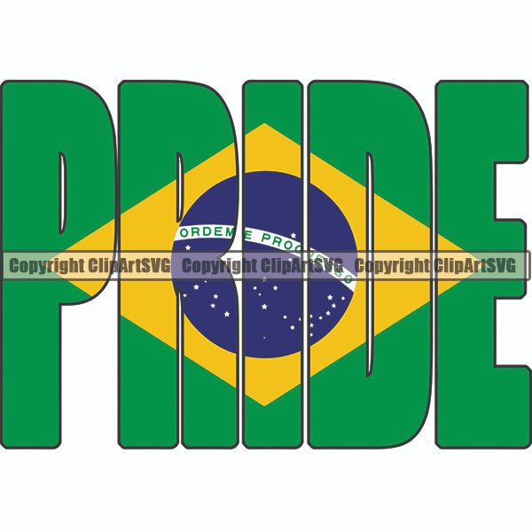 Flag Country Pride Brazil ClipArt SVG