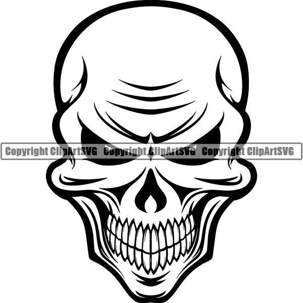 Skull Skeleton Tattoo Tat ClipArt SVG