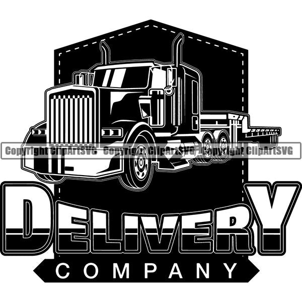 Truck Driver Trucking Trucker Driving Transportation Semi Tractor Trailer Logo ClipArt SVG