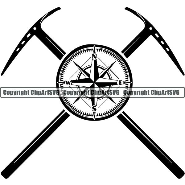 Mountain Climbing Rock Climber Logo ClipArt SVG