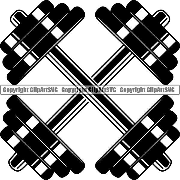 Gym Sports Bodybuilding Fitness Muscle Dumbell ClipArt SVG