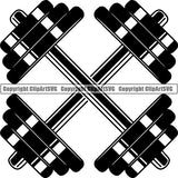 Gym Sports Bodybuilding Fitness Muscle Dumbell ClipArt SVG