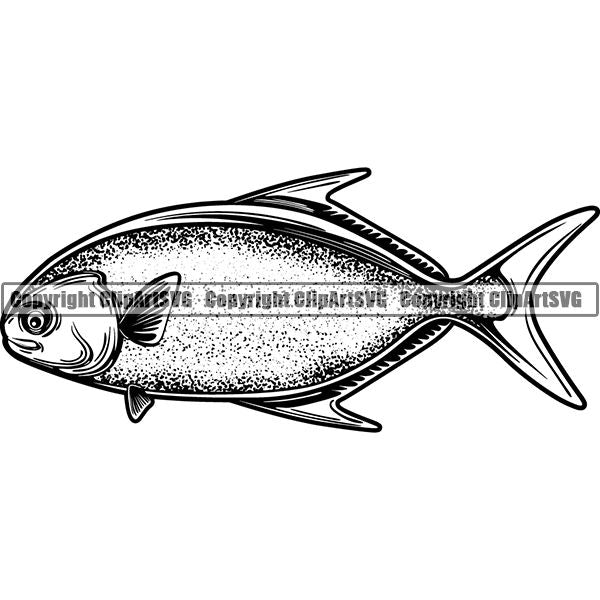 Sports Game Fishing Hunting Fish Hunt Fish Pompano ClipArt SVG