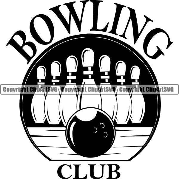 Sports Game Bowling Bowler Bowl Logo ClipArt SVG