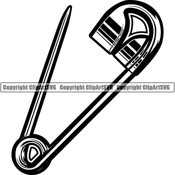 Tailor Seamstress Alterations Clothes Safety Pin ClipArt SVG
